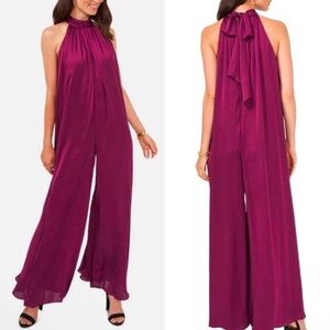 NWT MSK Purple Halter Jumpsuit, Size Medium